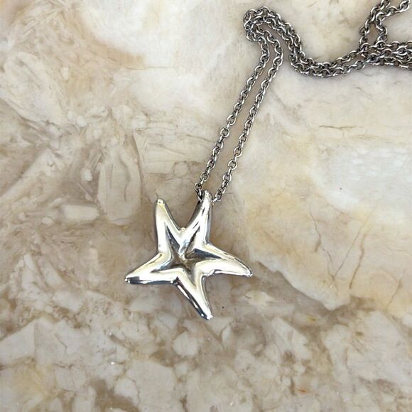 Tiffany & Co. Elsa Peretti Starfish Diamond Sterling Silver Necklace - Picture 5 of 15